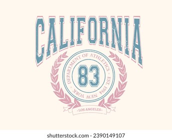 California college slogan vector illustration for t-shirt and other uses