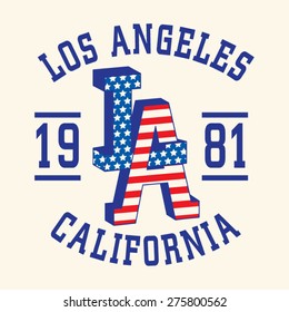 California college sport typography, t-shirt graphics, vectors