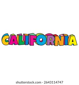 California colorful text logo design vector illustration