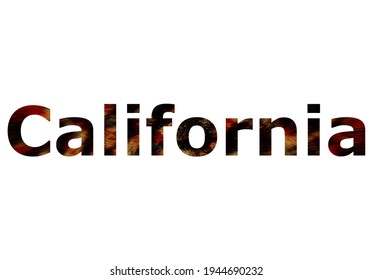 California. Colorful typography text banner. Vector the word California