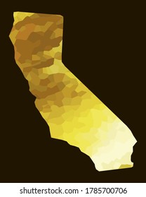 California  colorful vector map silhouette