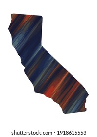 California colorful vector map silhouette
