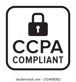 California consumer privacy act or CCPA badge label with lock line art vector icon for apps and websites