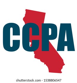 California Consumer Protection Act or CCPA symbol with lock flat vector icon for apps and websites