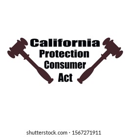 California Consumer Protection Act or CCPA Judicial Gavel Flat Vector Icon for Applications and Websites