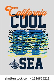 california cool sea,t-shirt design