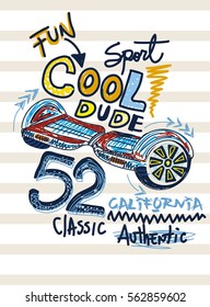 california cool sport,t-shirt print poster vector illustration