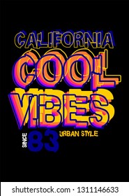 california cool vibes,t-shirt design vector illustration