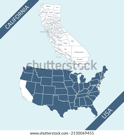California county map with names