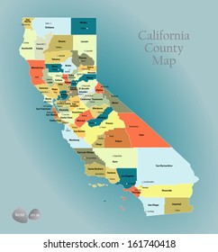 California county map. Vector illustration