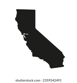 California county map vector outline in gray background. Detailed vector map. California state of USA map. Vector illustration