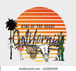 California Cowboy graphic design vector art