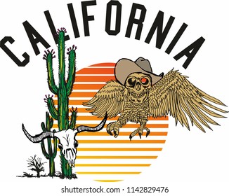 California Cowboy graphic design vector art