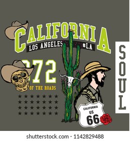 California Cowboy graphic design vector art