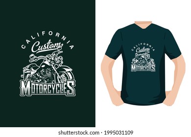 California Custom Bike vector t shirt design 