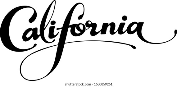 California - custom calligraphy text