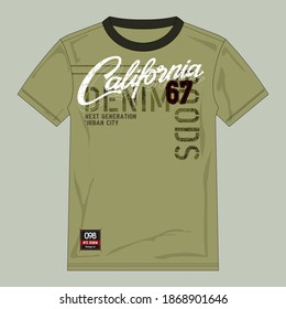 California denim goods typography for print t shirt
