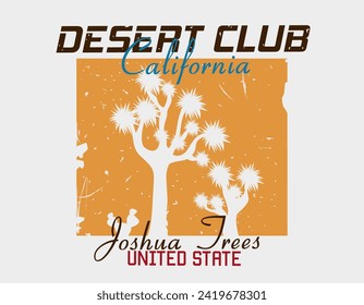 california desert club poster, joshua tree print graphic perfect for apparel design, etc