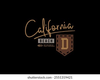 california, design t-shirt streetwear clothing, vector typography, perfect for modern apparel