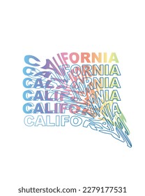 California verzerrt Typografie Gradient Liquid Text Buchstaben typografische Poster Vektordesign