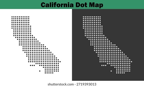 Vector de mapas de puntos de California en Estados Unidos