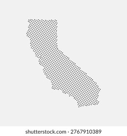 California dotted map isolated on a white background. California Map background. Map of California with dots. Vector illustration