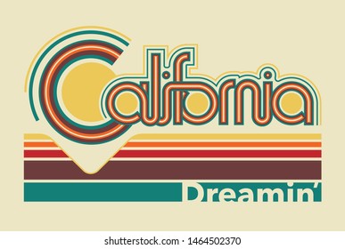 Diseño retro de California Dreamin