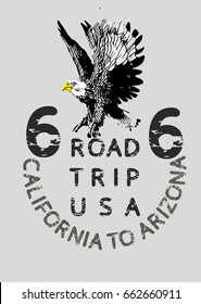 California Dreaming Eagle graphic design vector art