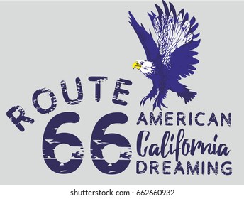 California Dreaming Eagle graphic design vector art