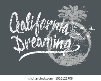 California dreaming graphic design vector art