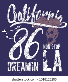 California dreaming graphic design vector art
