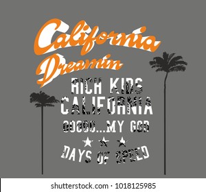 California dreaming graphic design vector art