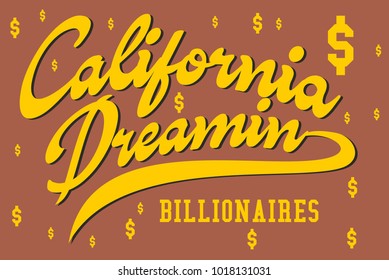 California dreaming graphic design vector art