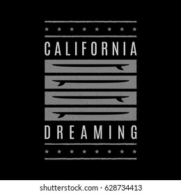 California dreaming. Retro print. Vintage grunge palms.