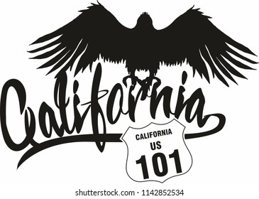 California eagle graphic design vector art