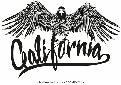 California eagle graphic design vector art