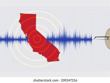 Vector conceito de terremoto da Califórnia EPS10