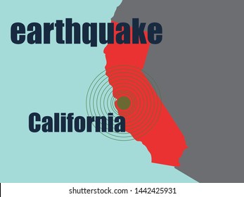 California Earthquake Concept ,Vector Illustration