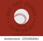 California East Coast Baseball Championship slogan tee shirt for men and women