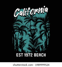 California Est 1972 Beach T shirt Design