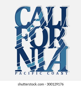 California Fashion Typography print Graphics. Sport T-shirt label Design, vector illustration 