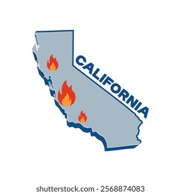 California Fire Map. Wildfire Disaster 