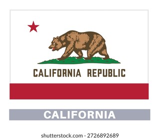Bandera de California. Banderas del Estado americano en colores y proporciones oficiales