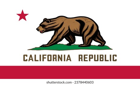 California Flag. California State Flag. Flagge Kaliforniens. Flagge von California, Vektorgrafik