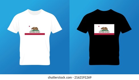 California flag - states United states - white and black logo t-shirts graphic element Illustration template design