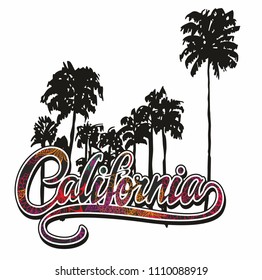 California flower and palm vector art