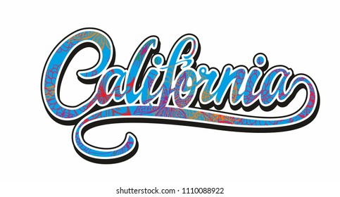 California flower and palm vector art