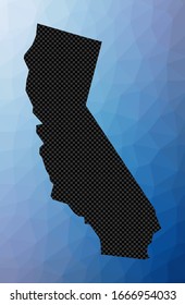 California geometric map. Stencil shape of California in low poly style. Awesome us state vector illustration.