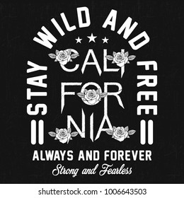 California girl gang, embroidery rose slogan fashion patch, rose with leaves, fashion patches, badges  typography, t-shirt graphics, vectors