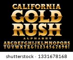 California Gold Rush is an old-west style metallic golden 3d alphabet
